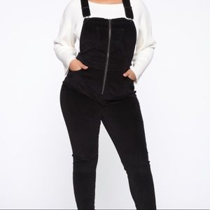 Black corduroy overall very cute